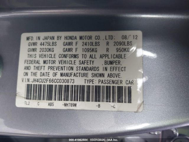 2012 ACURA TSX JH4CU2F66CC030873 Photo 8