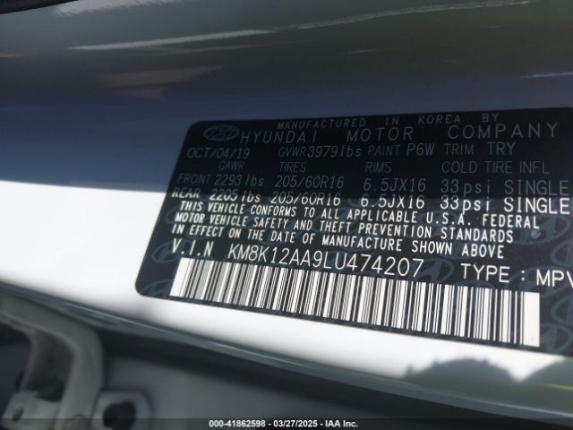 KM8K12AA9LU474207 Hyundai Kona Se