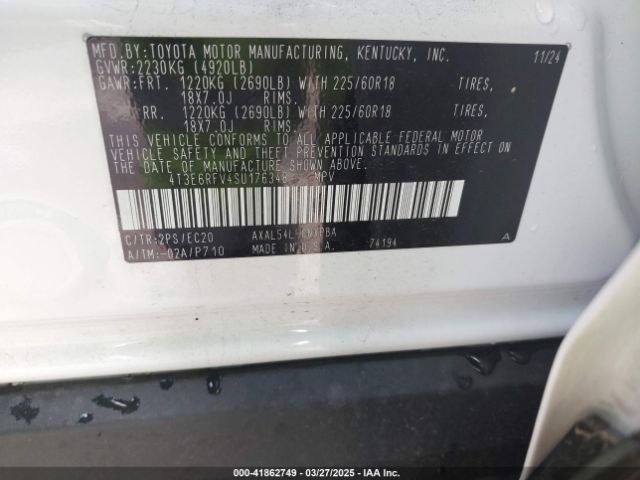 4T3E6RFV4SU176348 Toyota Rav4 Hybrid Xse