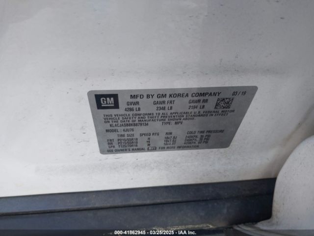 KL4CJASB8KB879134 Buick Encore Fwd Preferred