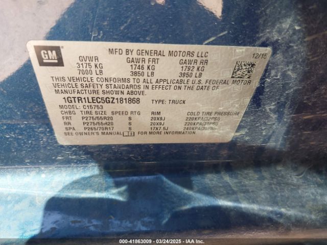 1GTR1LEC5GZ181868 GMC SIERRA 1500