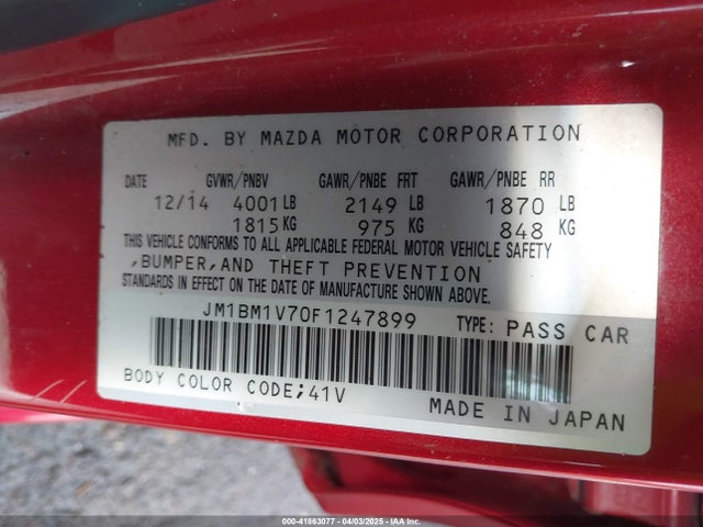 JM1BM1V70F1247899 Mazda pe