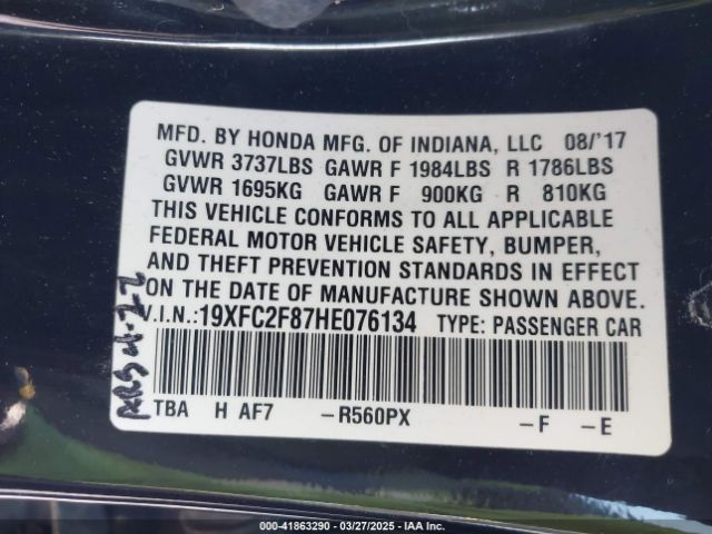 19XFC2F87HE076134 Honda CIVIC EX