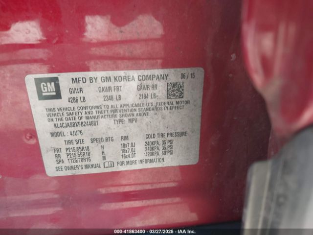 KL4CJASBXFB244681 Buick Encore