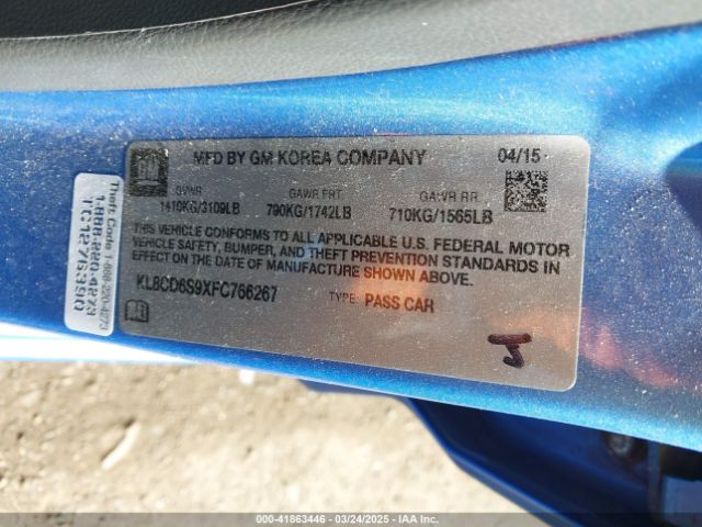 KL8CD6S9XFC766267 Chevrolet Spark 1lt Cvt