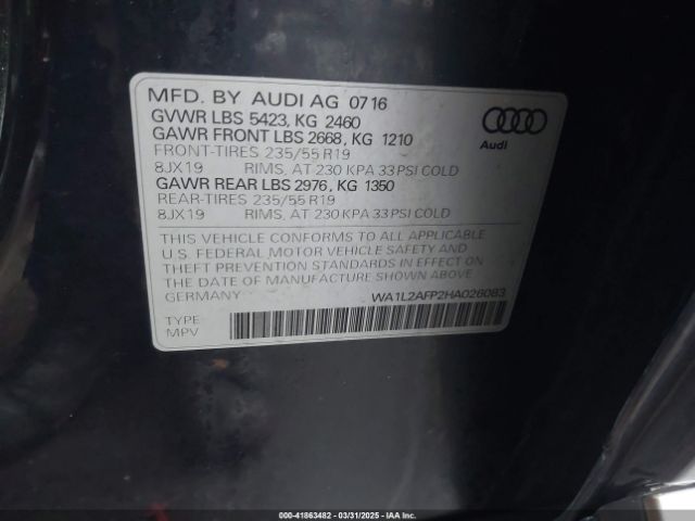 WA1L2AFP2HA026083 Audi Q5 2.0t Premium