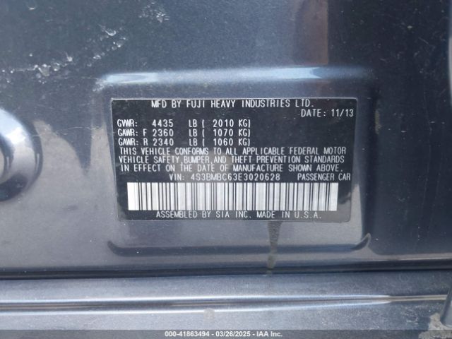 2014 SUBARU LEGACY 4S3BMBC63E3020628 Photo 8