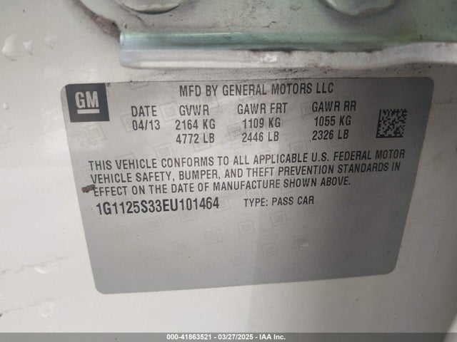 1G1125S33EU101464 Chevrolet Impala 2lt