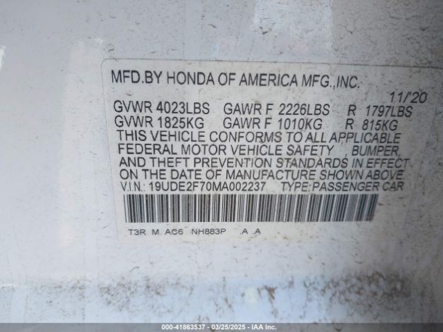 19UDE2F70MA002237 Acura Ilx Premium Package/technology Package