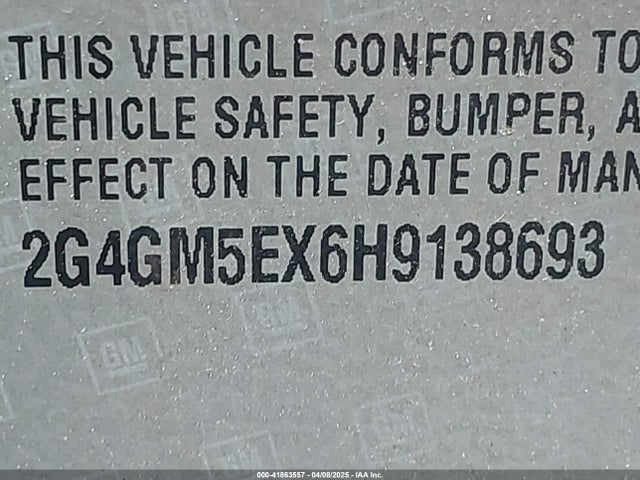 2G4GM5EX6H9138693 Buick lt6 - sidi: spark ignited direct injection, vvt: variable valve timing, e85 max