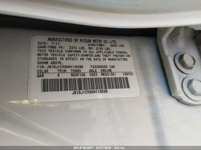 JN1BJ1CR9HW119098 Nissan Rogue Sport Sl