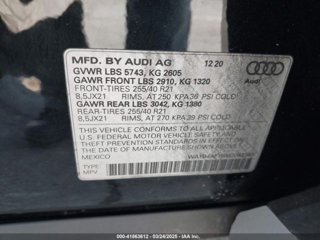 2021 AUDI SQ5 WA1B4AFY0M2042365 Photo 8
