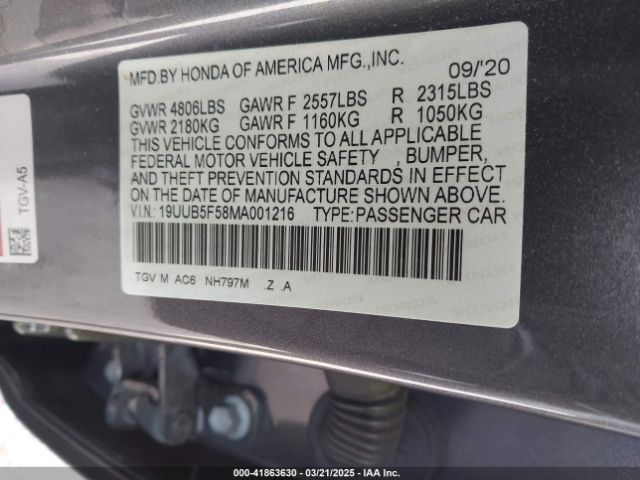 2021 ACURA TLX 19UUB5F58MA001216 Photo 8