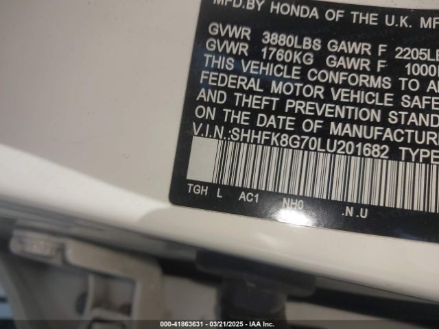 2020 HONDA CIVIC TYPE R SHHFK8G70L4201682 Photo 8