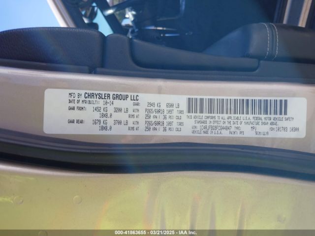 1C4RJFBG9FC644847 Jeep Grand Cherokee Limited