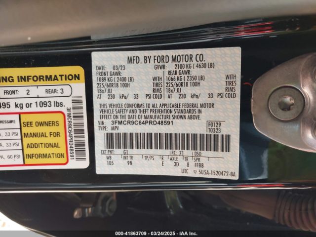 3FMCR9C64PRD48591 Ford Bronco Sport Outer Banks