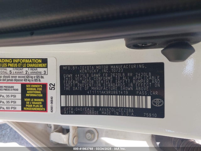 4T1T11AK9RU861419 Toyota CAMRY SE