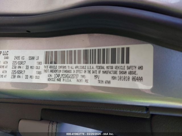 1C4PJMCSXEW125737 Jeep Cherokee Latitude