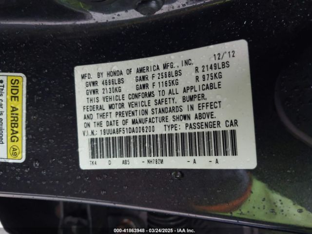 2013 ACURA TL 19UUA8F51DA006200 Photo 8