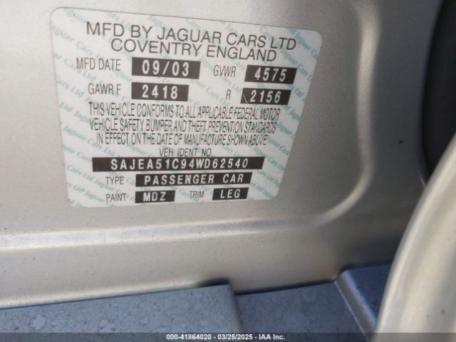 2004 JAGUAR X-TYPE SAJEA51C94WD62540 Photo 8