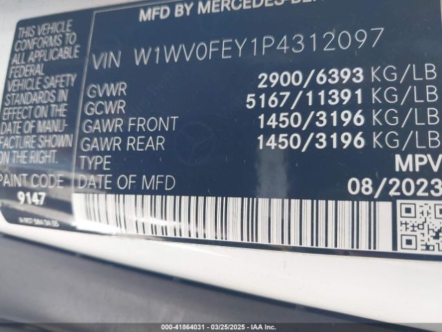 W1WV0FEY1P4312097 Mercedes-Benz Metris