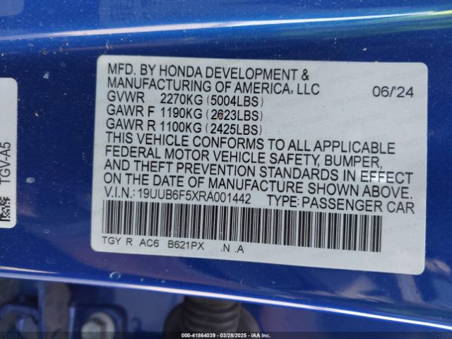 19UUB6F5XRA001442 Acura Tlx A-spec Package
