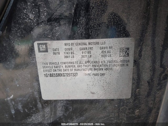 1G1BE5SMXG7297327 Chevrolet Cruze Lt Auto