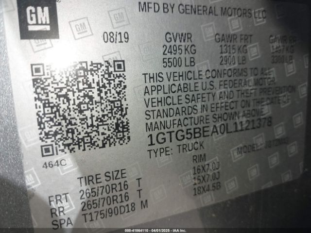 1GTG5BEA0L1121378 GMC Canyon 2wd  Short Box