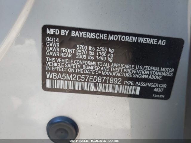 WBA5M2C57ED871892 BMW 5 SERIES GRAN TURISMO