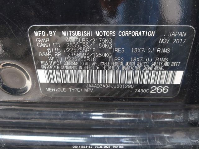 2018 MITSUBISHI OUTLANDER JA4AD3A34JJ001290 Photo 8
