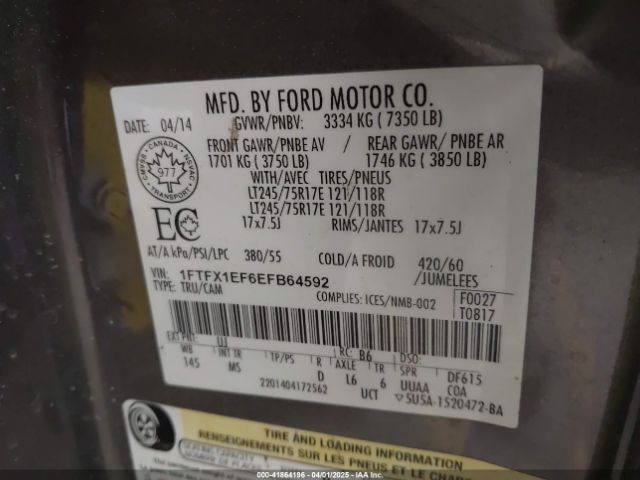 1FTFX1EF6EFB64592 Ford F-150 Xlt