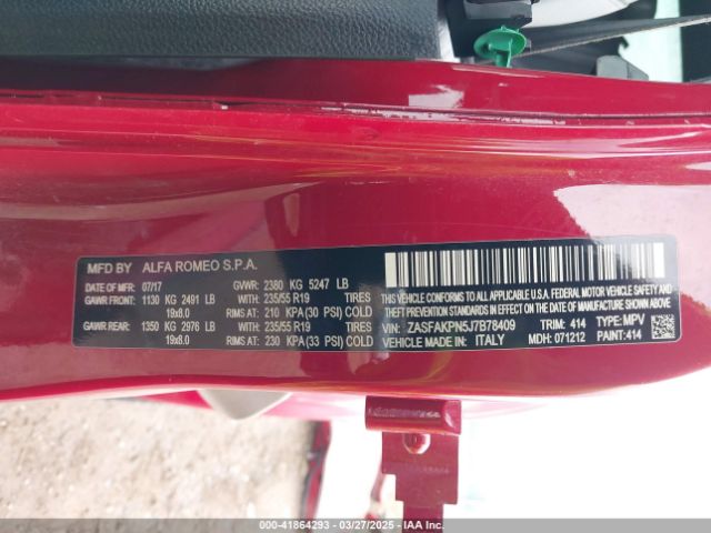 2018 ALFA ROMEO STELVIO ZASFAKPN5J7B78409 Photo 8