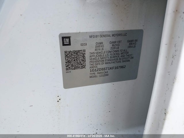 1G1ZD5ST1KF167962 Chevrolet MALIBU LT