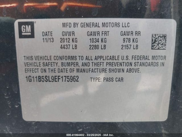 1G11B5SL9EF175962 Chevrolet Malibu 1ls