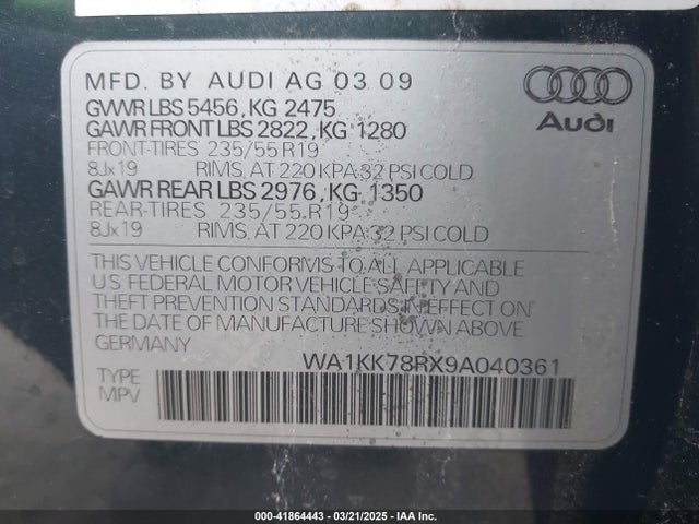 2009 AUDI Q5 WA1KK78RX9A040361 Photo 8