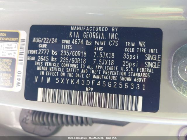 5XYK43DF4SG256331 KIA Sportage Sx