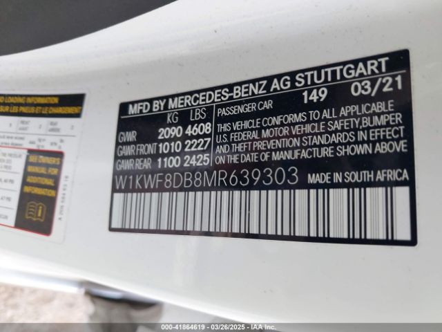 W1KWF8DB8MR639303 Mercedes-Benz C 300 Sedan