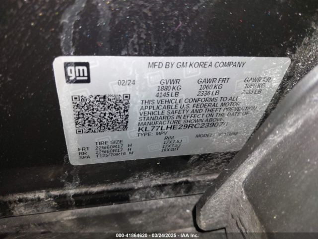 KL77LHE29RC239070 Chevrolet Trax Fwd Lt