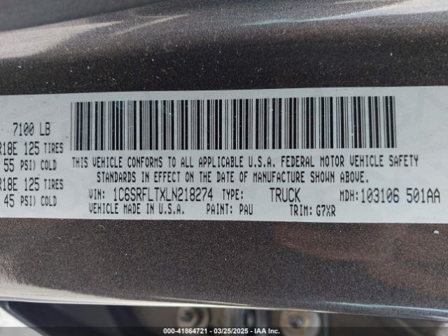 2020 RAM 1500 1C6SRFLTXLN218274 Photo 8