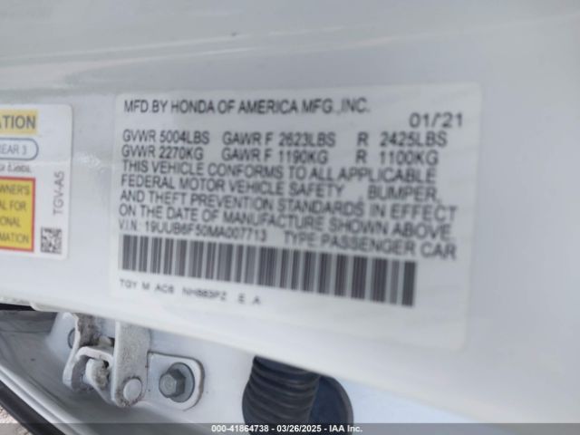 19UUB6F50MA007713 Acura Tlx A-spec Package