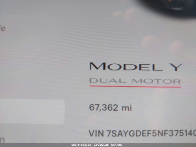 7SAYGDEF5NF375140 Tesla Model Y Performance Dual Motor All-wheel Drive