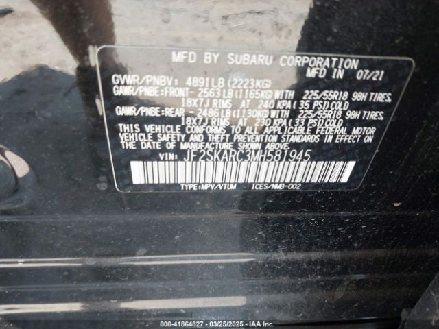 JF2SKARC3MH581945 Subaru Forester Sport