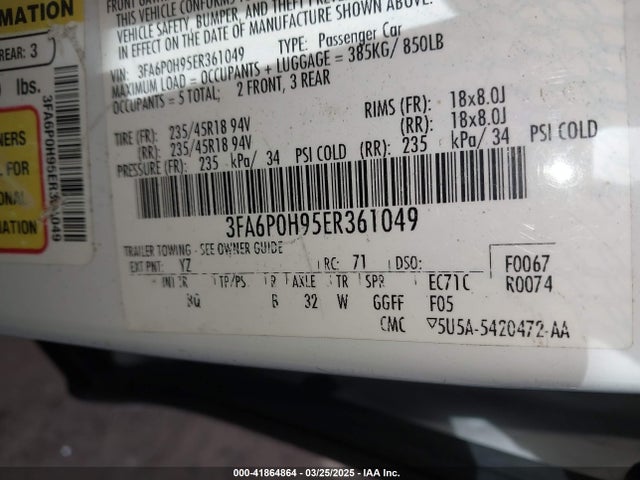 3FA6P0H95ER361049 Ford FUSION SE