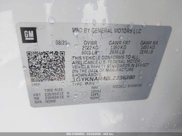 1GYKNAR48LZ236380 Cadillac Xt5 Fwd Luxury