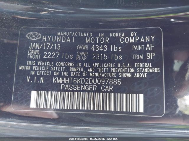 2013 HYUNDAI GENESIS KMHHT6KD2DU097886 Photo 8