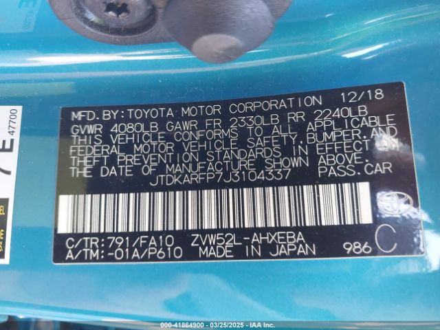 JTDKARFP7J3104337 Toyota Prius Prime Plus