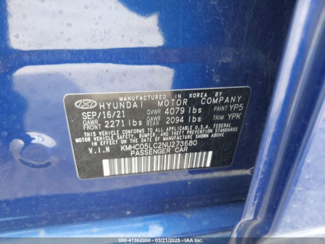 KMHC05LC2NU273680 Hyundai Ioniq Hybrid Limited