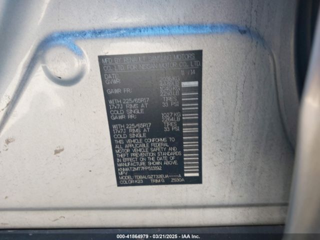 KNMAT2MT7FP513192 Nissan ROGUE SV