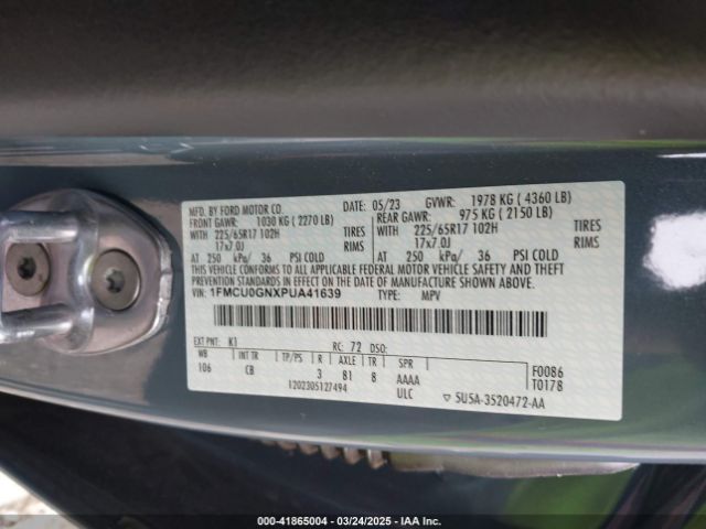 1FMCU0GNXPUA41639 Ford Escape Active