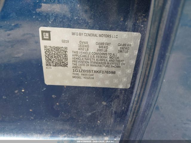 1G1ZB5STXKF176598 Chevrolet Malibu 1ls